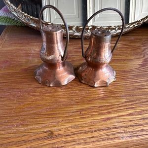 Vintage Copper Lanterns Salt & Pepper Shakers Japan
